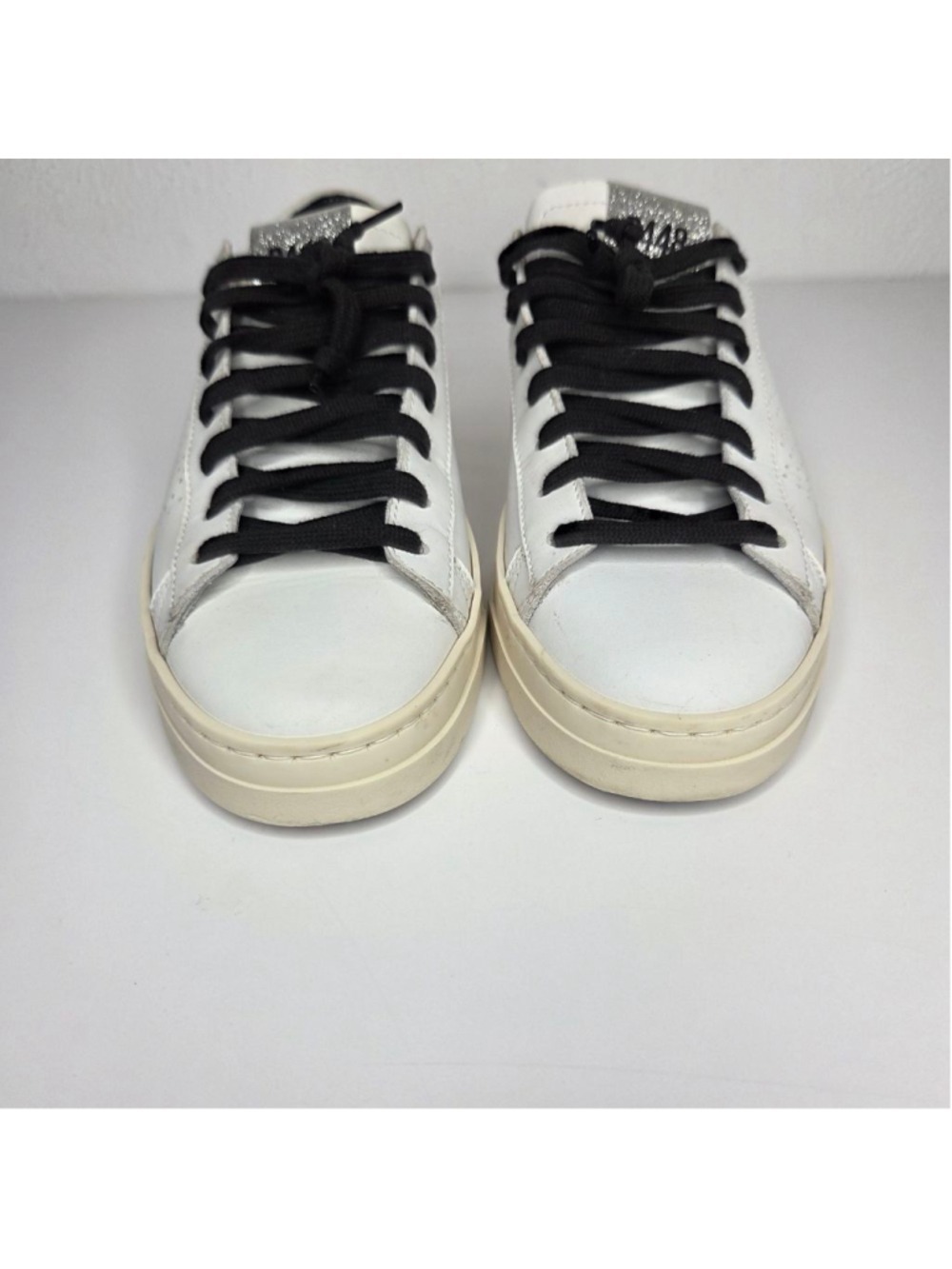 P448 John Low Top Sneakers White Animal Print Neon Women's Size 39 US 8.5 - Picture 3 of 13